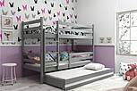 Patrová postel ERYK s přistýlkou 190 cm- barva grafit