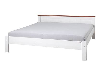 Postel ANNY s nízkým čelem - bílo-hnědá, šířka 120 cm