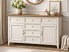 Provensálská komoda LEVANDE K2P SLIM z masivu krémová