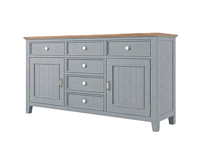 Provensálská komoda LEVANDE K2P SLIM z masivu šedomodrá