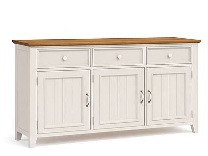 Provensálská komoda LEVANDE K3P SLIM z masivu krémová