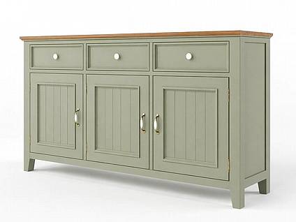 Provensálská komoda LEVANDE K3P SLIM z masivu olivová