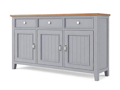 Provensálská komoda LEVANDE K3P SLIM z masivu šedomodrá