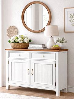 Provensálská komoda LEVANDE K4P SLIM z masivu bílá