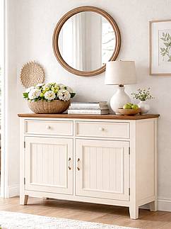 Provensálská komoda LEVANDE K4P SLIM z masivu krémová