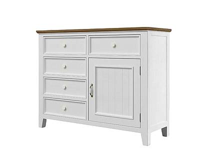 Provensálská komoda LEVANDE K7P SLIM: bílá