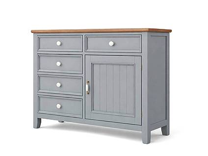 Provensálská komoda LEVANDE K7P SLIM: šedomodrá