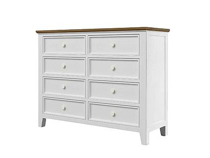 Provensálská komoda LEVANDE K8P SLIM z masivu: bílá