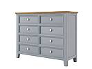 Provensálská komoda LEVANDE K8P SLIM z masivu: šedomodrá