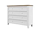 Provensálská komoda LEVANDE K8P4S SLIM z masivu: bílá
