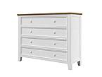 Provensálská komoda LEVANDE K8P4S SLIM z masivu: bílá