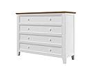 Provensálská komoda LEVANDE K8P4S SLIM z masivu: bílá