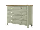 Provensálská komoda LEVANDE K8P4S SLIM z masivu olivová
