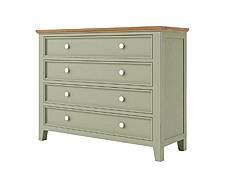 Provensálská komoda LEVANDE K8P4S SLIM z masivu olivová