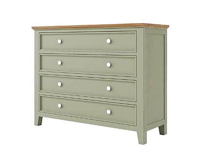 Provensálská komoda LEVANDE K8P4S SLIM z masivu olivová