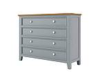 Provensálská komoda LEVANDE K8P4S SLIM z masivu: šedomodrá
