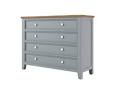 Provensálská komoda LEVANDE K8P4S SLIM z masivu: šedomodrá