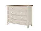 Provensálská komoda LEVANDE K8P4S z masivu: krémová