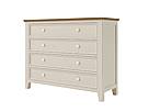 Provensálská komoda LEVANDE K8P4S z masivu: krémová