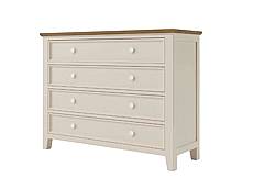 Provensálská komoda LEVANDE K8P4S z masivu: krémová