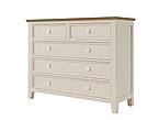 Provensálská komoda LEVANDE K8P5S SLIM z masivu: krémová