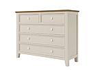 Provensálská komoda LEVANDE K8P5S SLIM z masivu: krémová