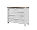 Provensálská komoda LEVANDE K8P5S z masivu bílá