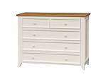 Provensálská komoda LEVANDE K8P5S z masivu krémová