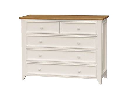 Provensálská komoda LEVANDE K8P5S z masivu krémová