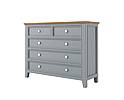 Provensálská komoda LEVANDE K8P5S z masivu šedomodrá