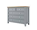 Provensálská komoda LEVANDE K8P5S z masivu šedomodrá