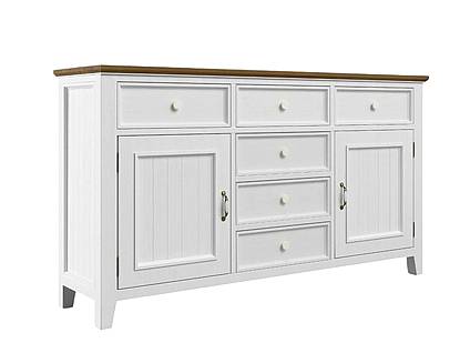 Provensálská komoda LEVANDE SLIM K2P z masivu bílá