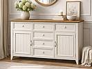 Provensálská komoda LEVANDE SLIM K2P z masivu krémová