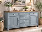 Provensálská komoda LEVANDE SLIM K2P z masivu šedomodrá