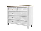 Provensálská komoda LEVANDE SLIM K8P5S z masivu: bílá