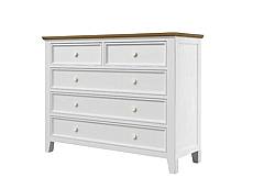 Provensálská komoda LEVANDE SLIM K8P5S z masivu: bílá