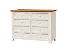 Provensálská komoda PROVENCE K8P SLIM z masivu: krémová