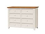 Provensálská komoda PROVENCE K8P SLIM z masivu: krémová