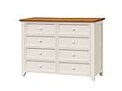 Provensálská komoda PROVENCE K8P SLIM z masivu: krémová