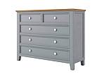 Provensálská komoda PROVENCE K8P5S SLIM z masivu šedomodrá