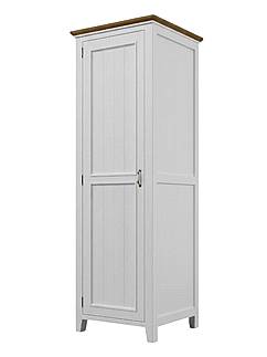 Provensálská skříň LEVANDE AIR W1P s šatní tyčí bílá