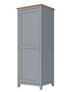 Provensálská skříň LEVANDE AIR W1P se šatní tyčí šedomodrá