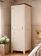 Provensálská skříň LEVANDE SLIM W1P s policemi krémová