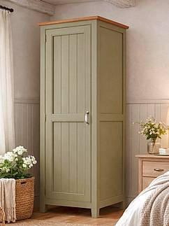 Provensálská skříň LEVANDE SLIM W1P s policemi olivová