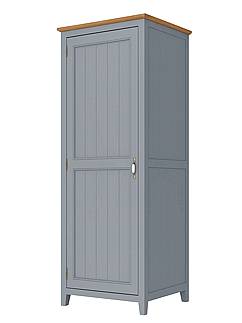 Provensálská skříň LEVANDE SLIM W1P s policemi šedomodrá