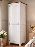 Provensálská skříň LEVANDE SLIM W1P s šatní tyčí bílá