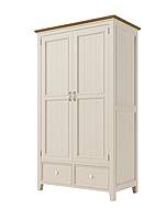 Provensálská skříň LEVANDE W6P se šatní tyčí krémová