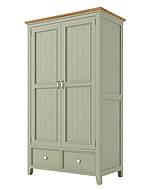 Provensálská skříň LEVANDE W6P se šatní tyčí olivová