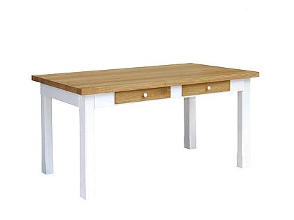 Provensálský jídelní stůl LEVANDE se šuplíky 160 x 80 cm bílý