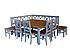 Provensálský jídelní stůl LEVANDE z masivu 120 x 80 cm šedomodrý